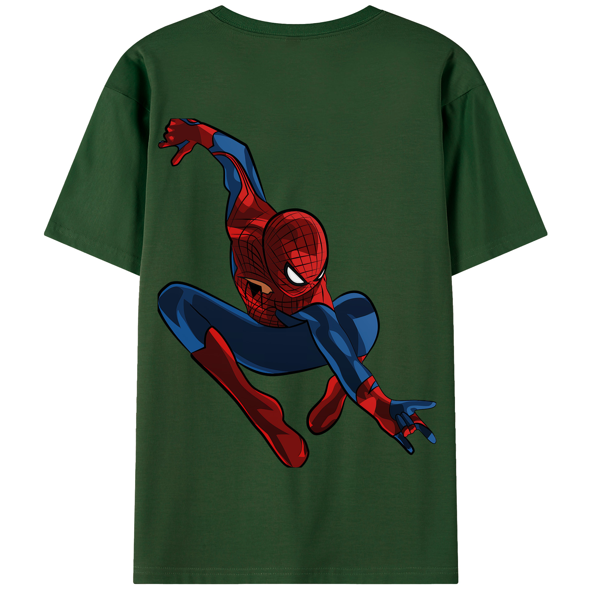 （画像用） Spider Man スパイダーマン 綿100％半袖Tシャツ（背面プリント）